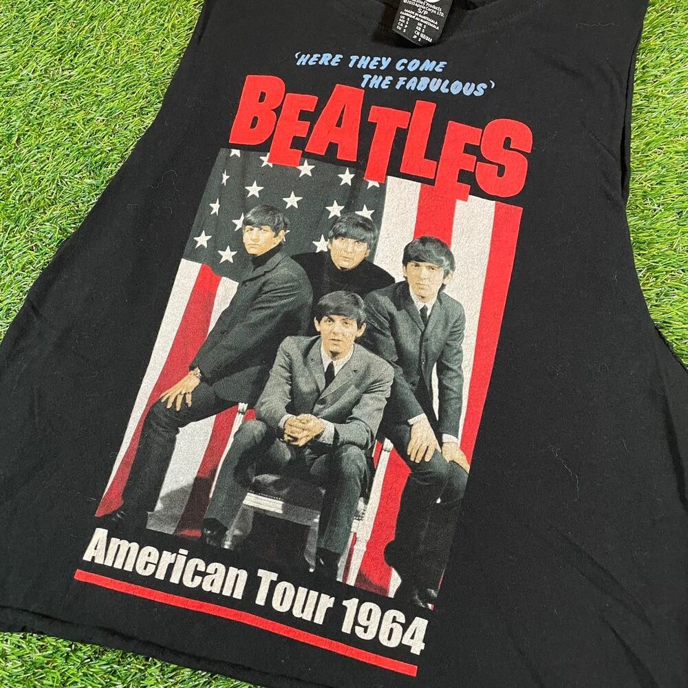The Beatles American Tour 1964 black tank top 2013 reprint Women’s size S